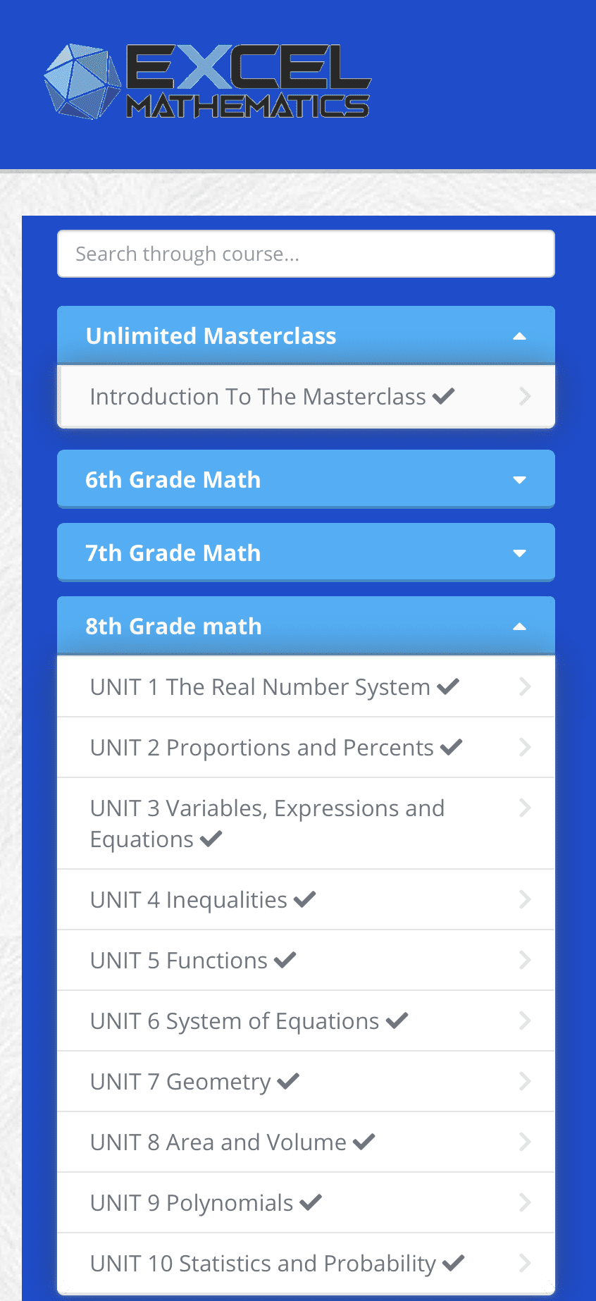 8th Grade Online Math Course Online Math Lessons Excel Mathematics